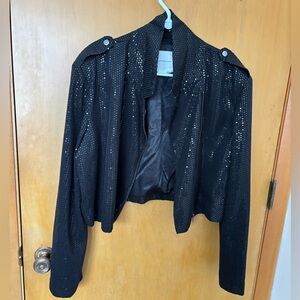 Anthropologie Black Sequin Jacket